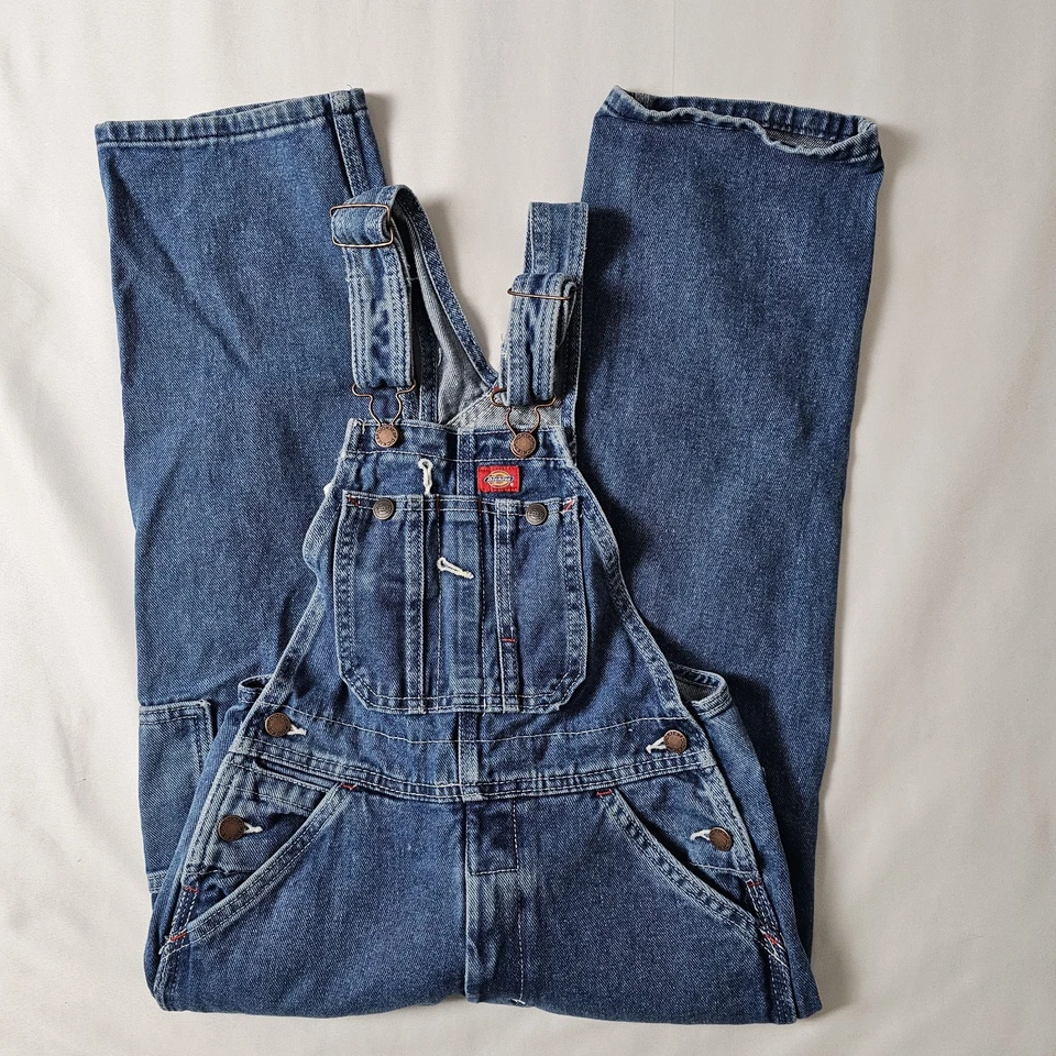 Комбинезон нагрудник Dickies для мальчиков маленький синий джинсовый джинсовый плотник фермерская работа  - Изображение 2 из 4