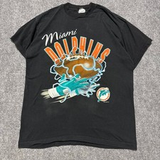 vintage 1998 miami dolphins nfl football lightning graphic shirt reprint VK16260