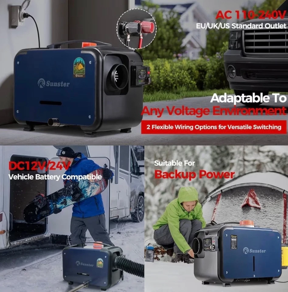 Sunster 8kW Luft Dieselheizung,12V 24 V/230V, 0.15–0.48L/Std  - Bild 4 von 4