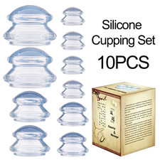 10 Cups Silicone Vacuum Cupping Set Body Massage Anti Cellulite Pain Relief