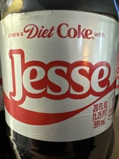 Share a Coke with   Jesse   2025 Personalized Gift Coca Cola Bottle 20oz Diet