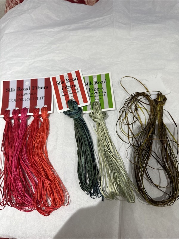 silk road fibers straw silk Christmas Colors Rare