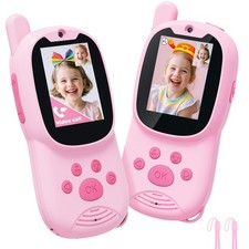 Video walkie talkies for ,2 Pack Rechargeable Walkie Talkies can Send Message...