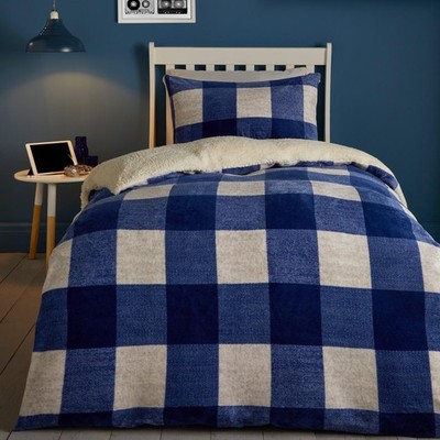 Blau Kariertes BettbezugSet   Doppelbettgröße 200 x 200 cm   gemütlicher und...