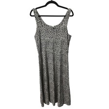 Old Navy Animal Print Leopard Sleeveless JerseyKnit Fit & Flare Midi Dress L