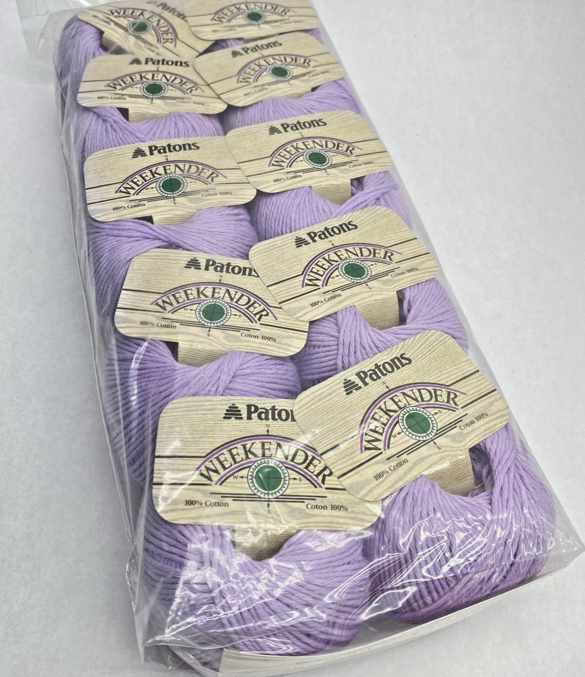 Lot Of 10 Vtg Patons Weekender 5818 Lilac Light Purple 100% Cotton Yarn Balls - Image 3 of 4