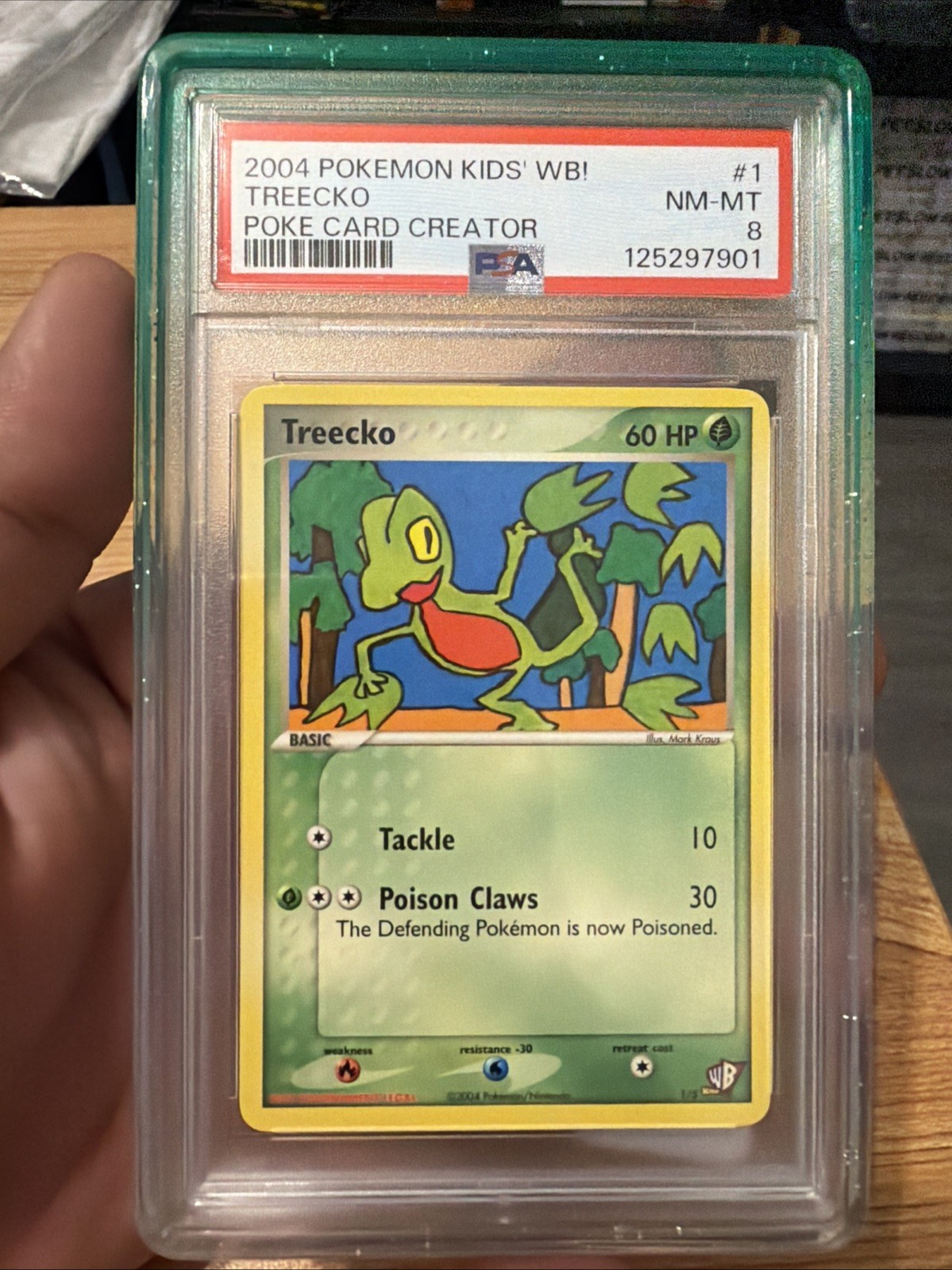2004 POKEMON KIDS' WB! POKE CARD CREATOR #1 TREECKO PSA 8