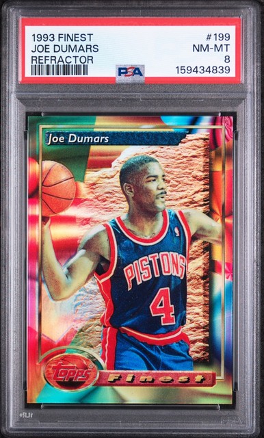 Joe Dumars PSA 8 1993-94 Topps Finest #199 Refractor Pistons 4839