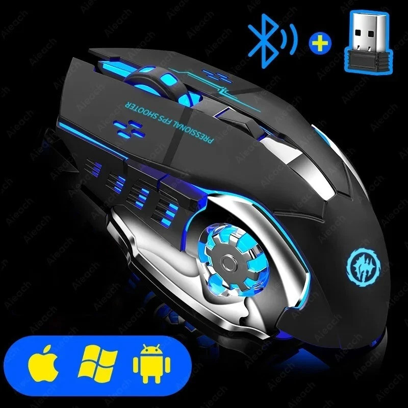 Bluetooth Mouse Gaming Computer Rechargeable Wireless Mouse USB Mechanical E-Spo