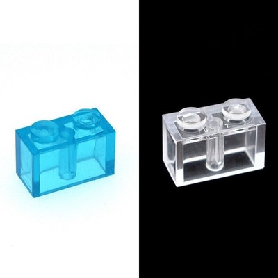 100 1X2 Bricks Transparent Clear Trans Clear Trans-Blue 3004 Bulk Lot For Lego