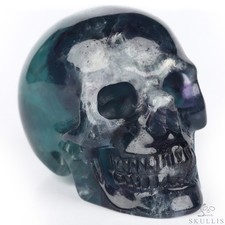 2.0" Fluorite Hand Carved Crystal Skull, Realistic, Crystal Healing