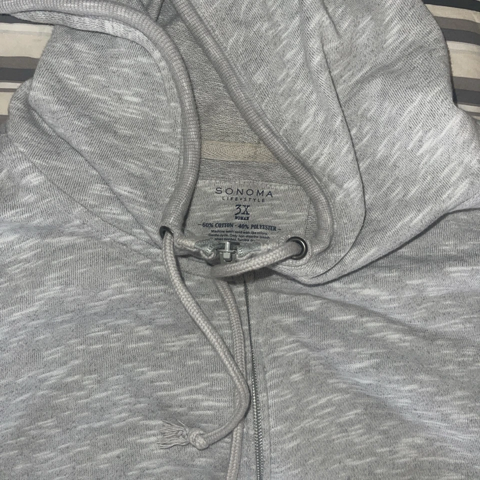 Sonoma 男式休闲连帽衫全拉链羊毛灰色,尺寸 4XL! — 第 2/4 张图片