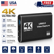 4K HDMI Video Capture Card USB 3.0 Audio Capture Device 1080P 60FPS