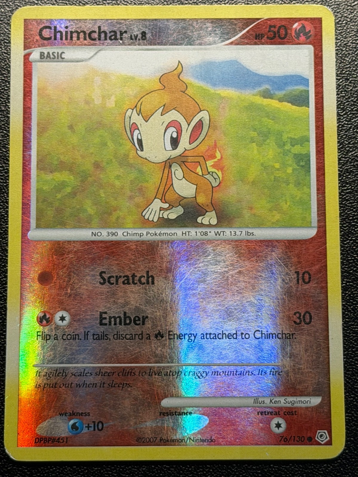 Chimchar 76/130 Reverse Holo Pokemon Card Diamond & Pearl