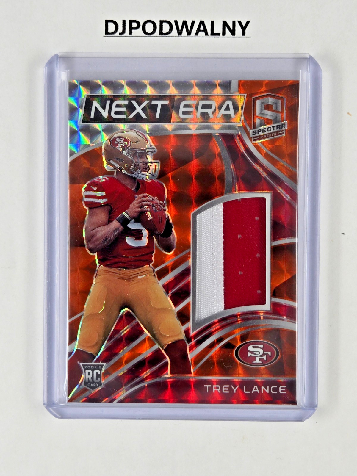 Trey Lance Panini Spectra Next ERA Relics #NETRL Neon Orange