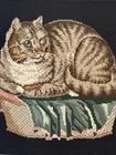 Elizabeth Bradley Victorian Animal  “The Contented Cat “ Finished Needlepoint