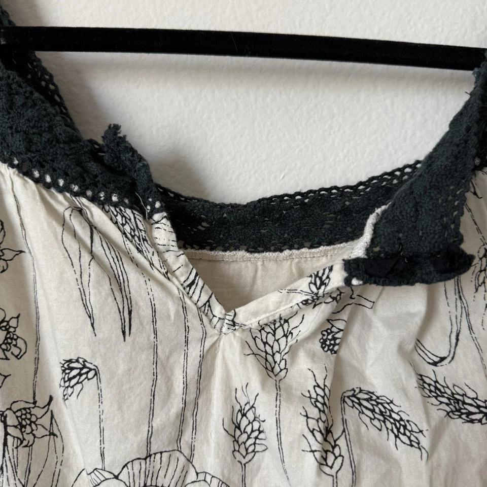 Vestido midi feminino Kimchi e azul boho algodão com bolsos tamanho pequeno - Imagem 3 de 4