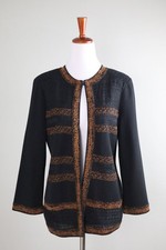 MING WANG $295 Structured Textured Striped St...