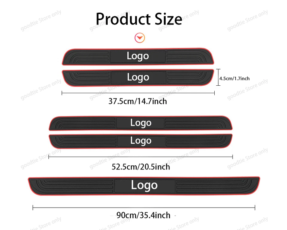 5 шт автомобильных аксессуаров защита порога двери потертости защитный чехол отделка резина для Subaru - Изображение 2 из 4