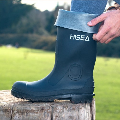 HISEA Men Folding Rain Boots Waterproof Anti-Slip Garden Hunting Work Knee Boots - Picture 8 of 53