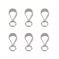 6 Pcs 925 Sterling Silver Slider Pendant Clasp with Closed Loop for Necklaces