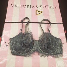 NWT Victoria's Secret Gray Shine Dream Angels Without Padding Push Up 32 DD