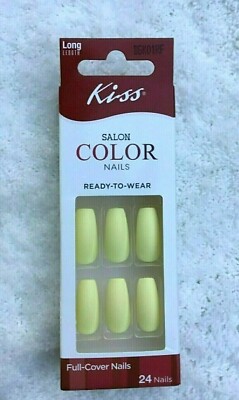 Kiss 24 Glue-On Nails Long Coffin Buttercreme matte