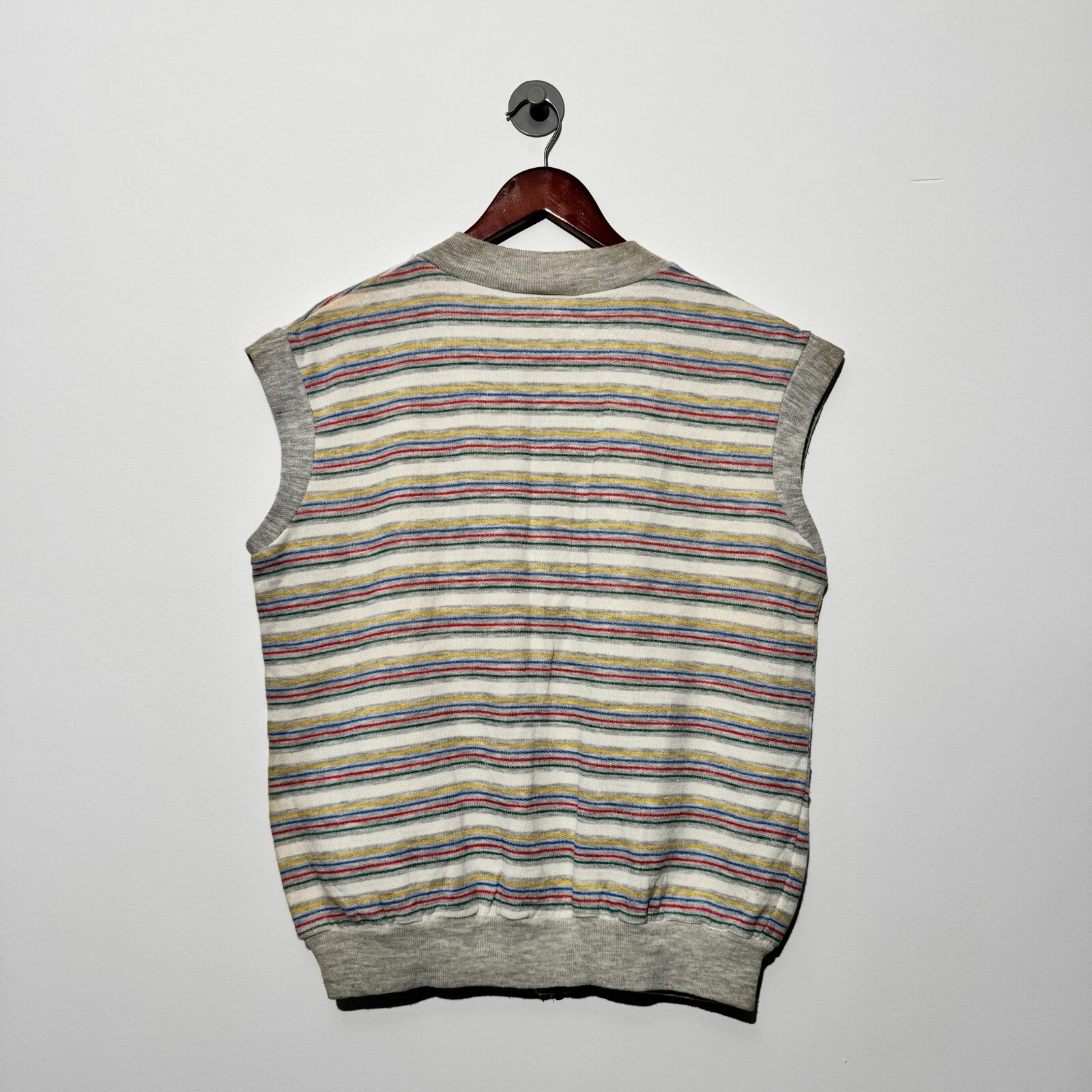 GUCCI Gilet Puma unisex multicolore cotone taglia L lavato anni 90 sbiadito vestibilità regolare