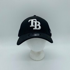 New Era 39Thirty Tampa Bay Rays MLB Fitted Hat Cap Solid Black Size M/L
