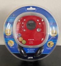 jWIN Personal CD Player JX-CD313 Red CD-R Headphones-NEW- Factory Sealed