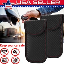 1/2 PACK Car Key Fob Signal Blocker Case Anti-theft Faraday Pouch RFID Blocking