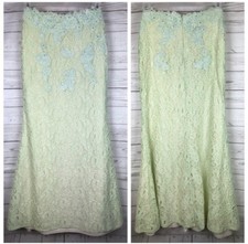 JVN by Jovani Embellished Lace Long Mermaid Skirt Women  s 4 Green Lined Maxi