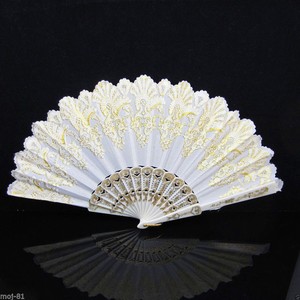 New Spanish Style White Flower Lace Folding Hand Dancing Wedding