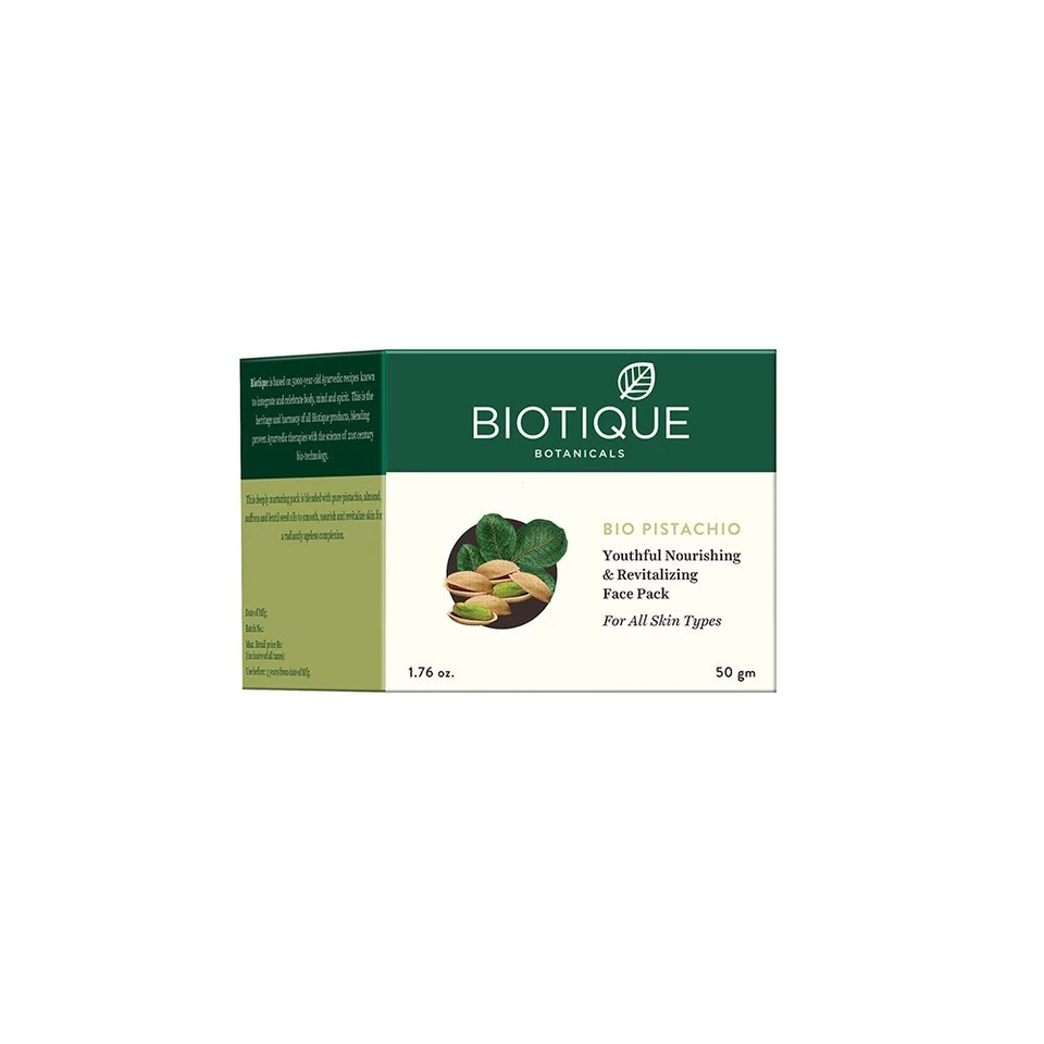 Biotique Pistachio Anti Ageing Nourishing And Revitalizing Face Pack 50gm - Image 2 of 4