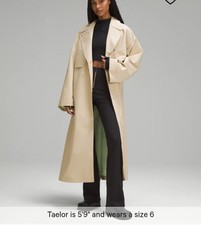 Lululemon Oversized Tie-waist Trench Coat Trench Waterproof Us 8 New