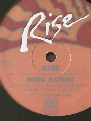 HERB ALPERT - RISE 2005 SEALED 12  VINYL/SINGLE Billboard HOT 100 #1 w/ ROTATION