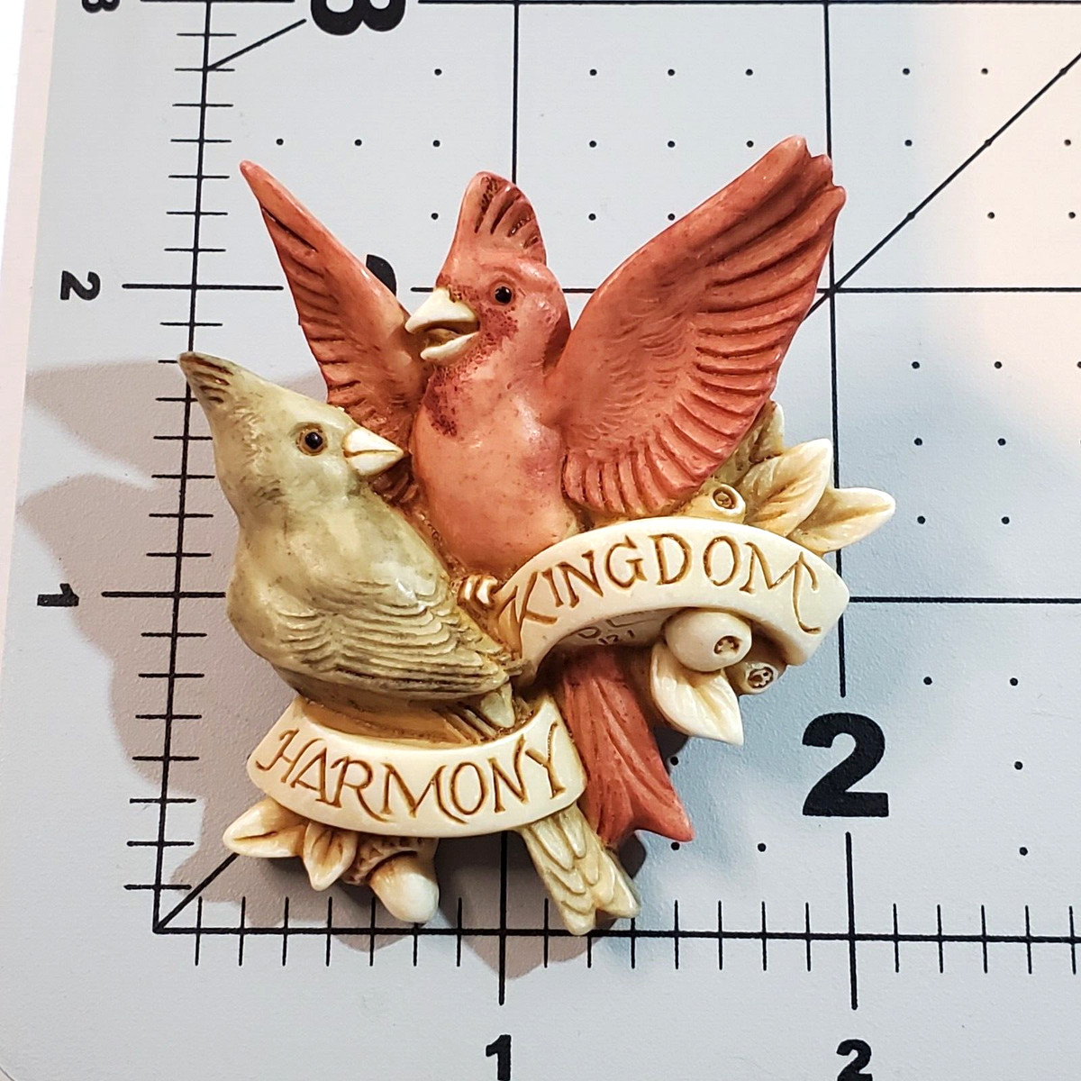 Vintage Harmony Kingdom Royal Watch Cardinal Mates Resin Brooch Pin Retired View 3