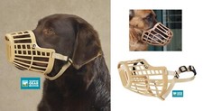 LARGE DOG Quick Fit/Release Adjustable Training Safety HEAVY DUTY BASKET MUZZLE