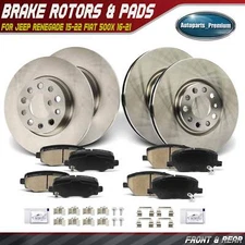 12Pcs Front & Rear Disc Brake Rotors & Ceramic Brake Pads for Jeep Renegade Fiat