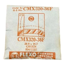 Germanow-Simon Mach (GS) CMX320-36F Watch Crystal 20.8x19.7 NOS Part Flexo Gruen