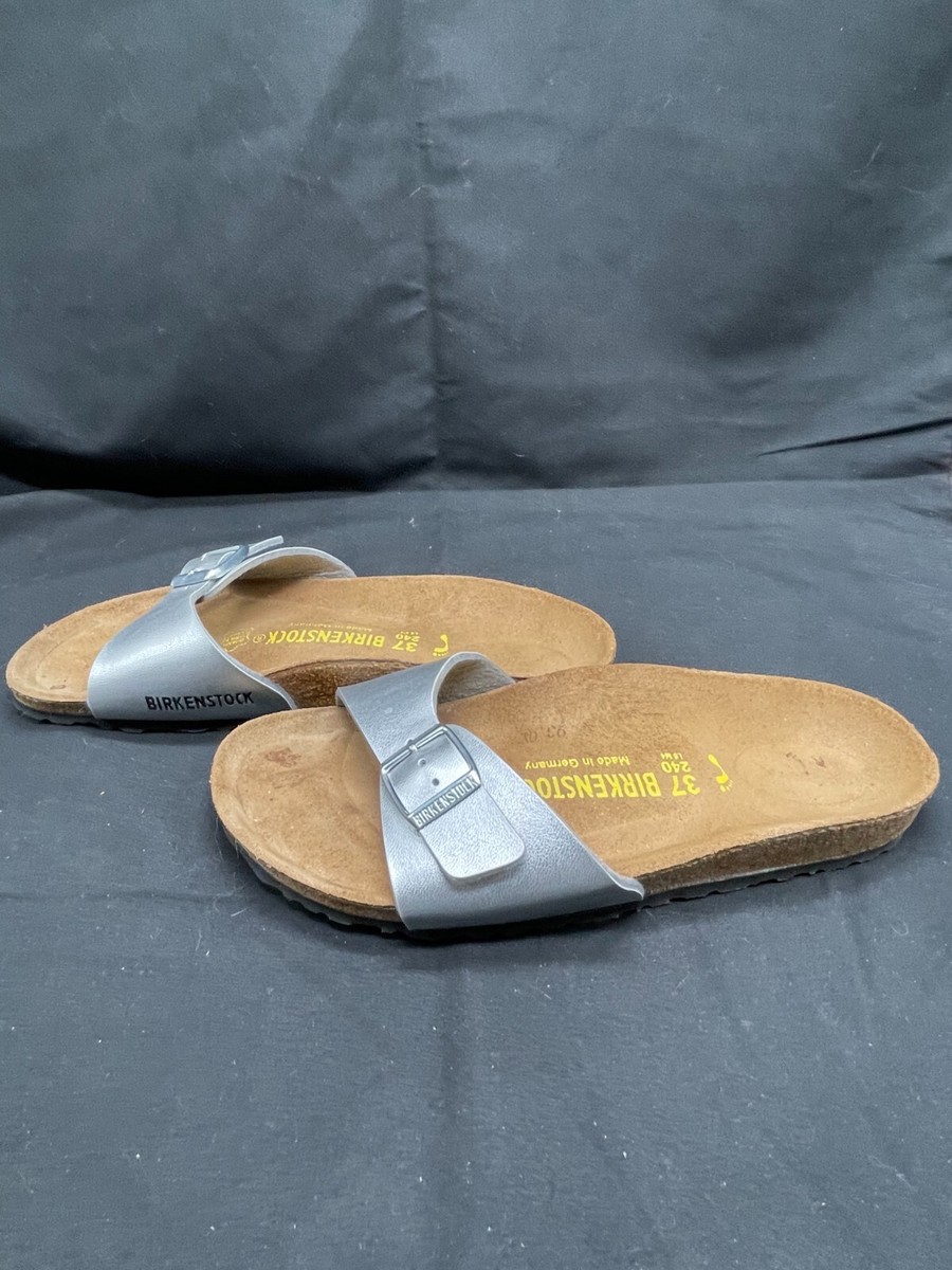 Birkenstock Unisex 37(US 6.5) 240 Silver Shimmer Adjustable Strap