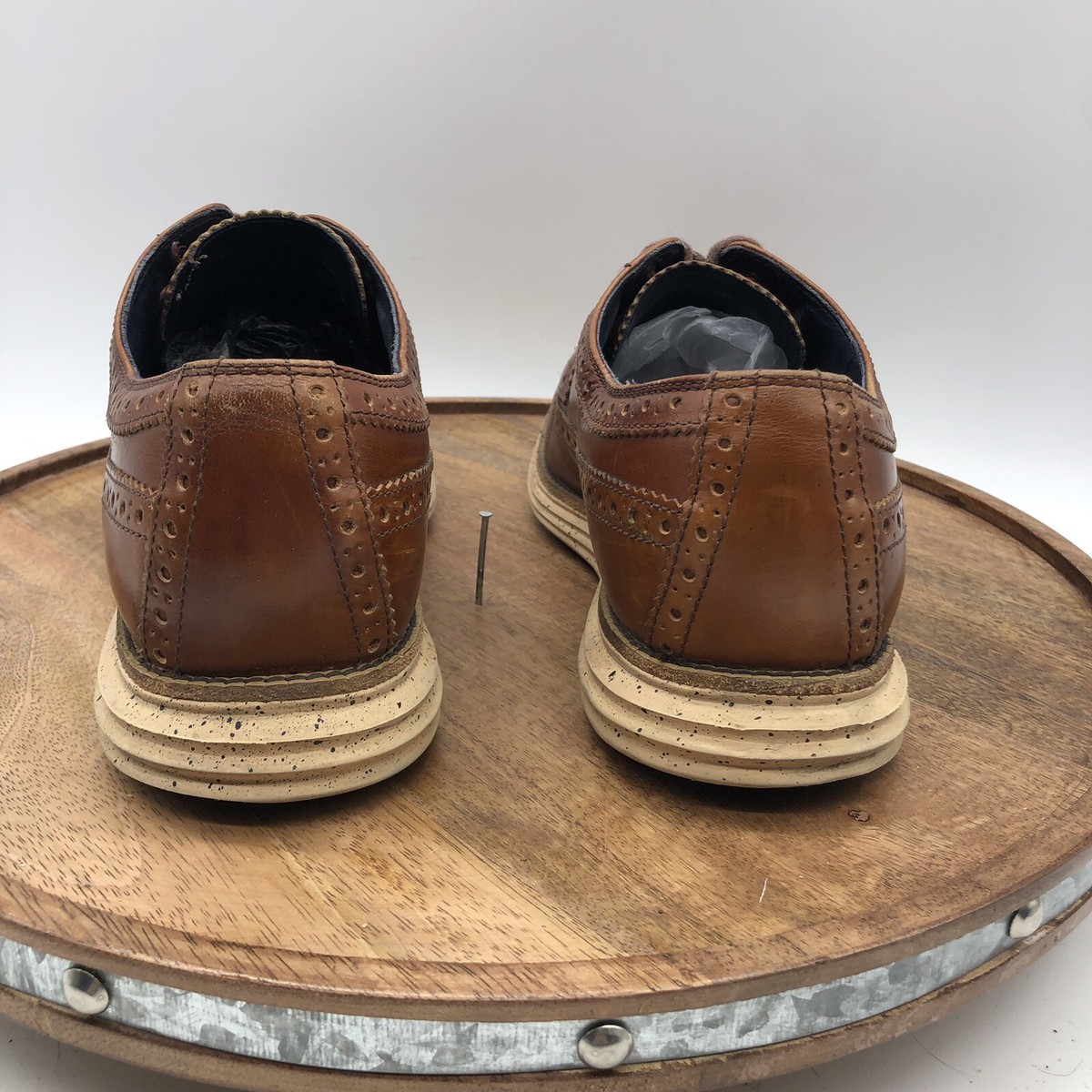 美品 COLE HAAN 名作 LUNARGRAND オールレザー 9M Cole Haan LunarGrand Long Wing Tip Leather Black Men's 7