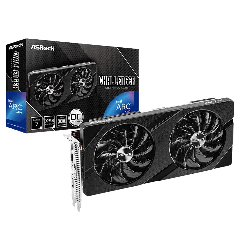 ASRock Intel Arc A750 Challenger D OC 8GB GDDR6 Graphics Card