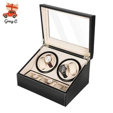 4+6 Luxury Automatic Rotation Watch Winder Leather Storage Case Display Box Gift