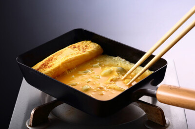 Japanisches Tamagoyaki Omelett fliegende Pfanne Gusseisen Antihaftbeschichtet rechteckig