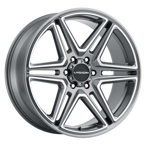 Vision 22x9.5 Wheel Gunmetal 476 Wedge 6x5.5 +15mm Aluminum Rim | eBay