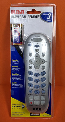 Universal Remote Control RCA, SAT CABLE VCR DVD TV,  Silver, RCR311STN, TESTED!