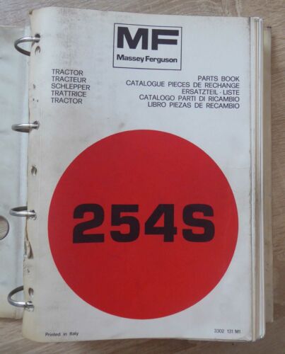 Tracteur Massey Ferguson 254S catalogue de pièces de rechange - Photo 1 sur 2