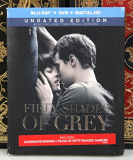 FIFTY SHADES OF GREY UNRATED - NEW BLU-RAY w SLIPCOVER + DIGITAL- I SHIP BOXED