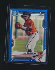 LUIS TORIBIO 2021 BOWMAN CHROME BLUE REFRACTOR RC PARALLEL 141/150 #BCP-228